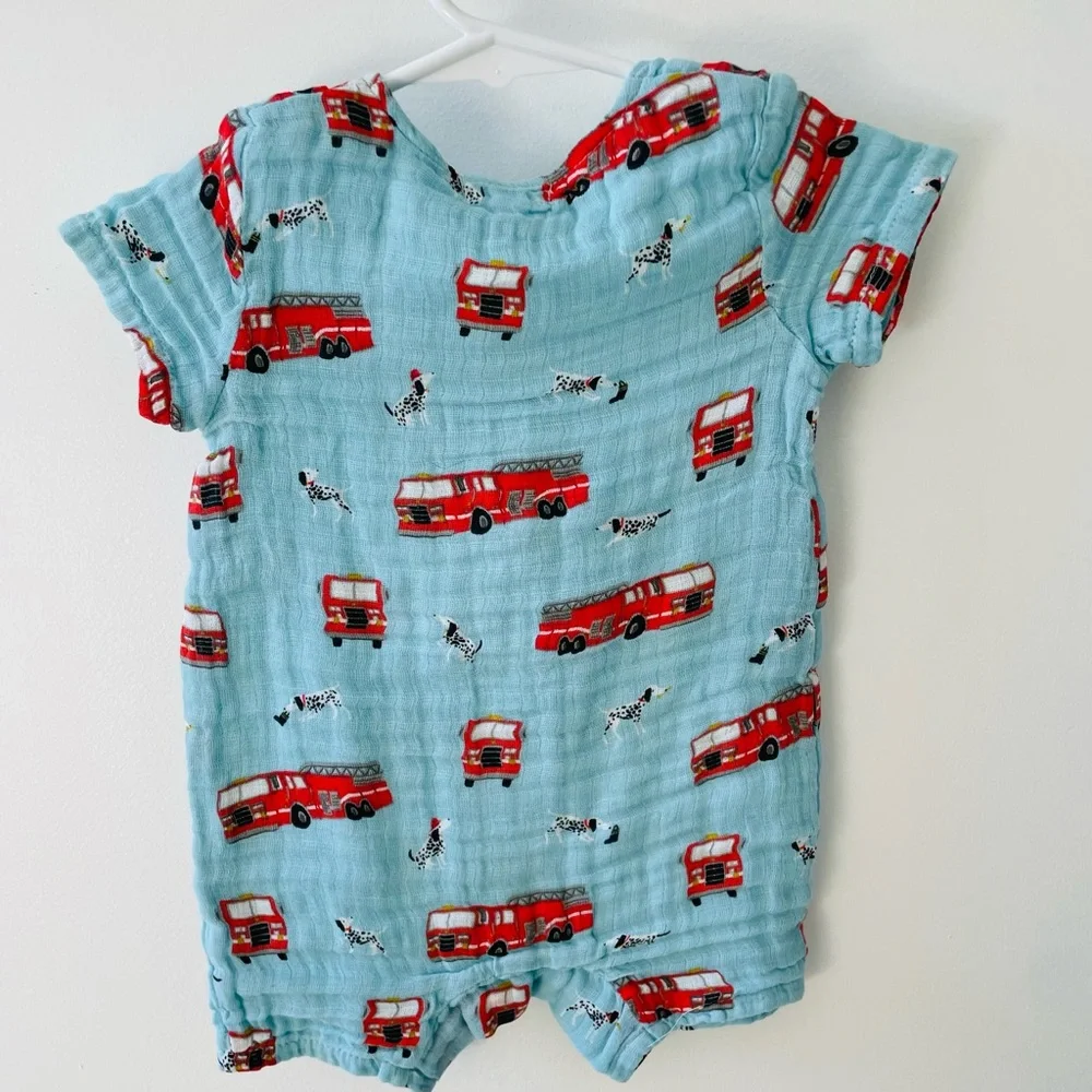Angel dear firefighter short sleeve romper 3-6 month - Picture 2 of 3